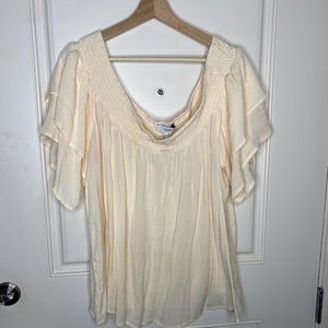 Cream Off Shoulder Top